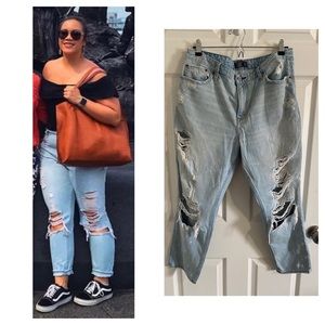 Abercrombie A&F Annie High Rise Distressed Jeans